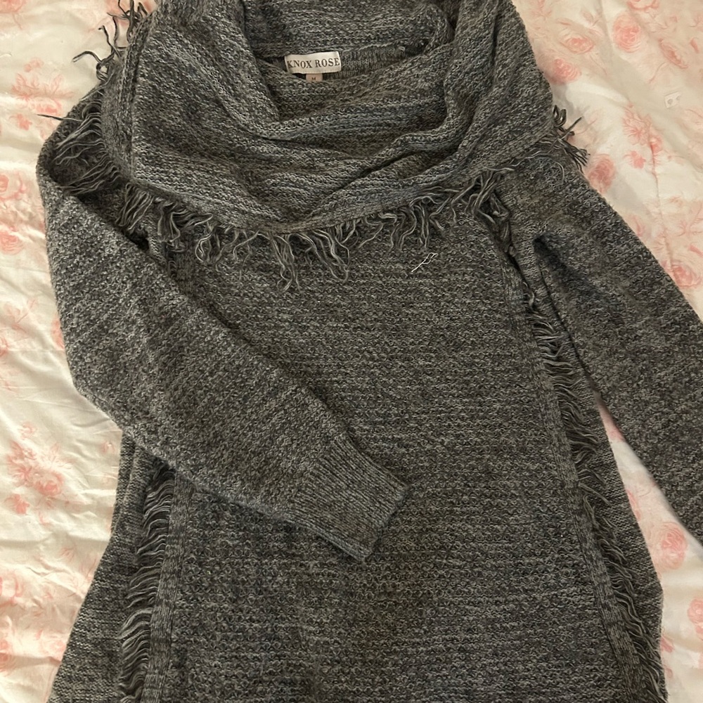 Knox Rose Charcoal Cowl Neck Sweater
